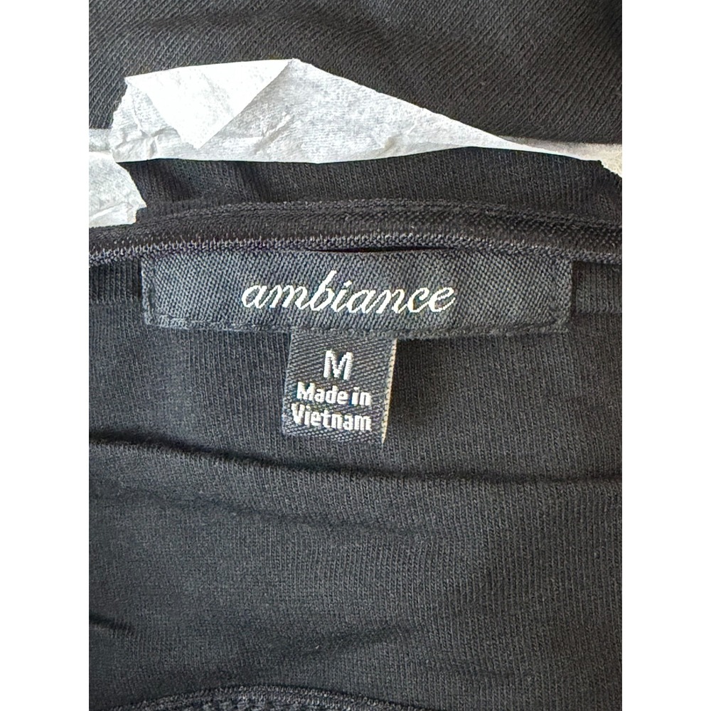 Ambiance Womens Black Medium Cami Tank Top Built In Shelf Bra Adjustable Strap - Picture 5 of 6